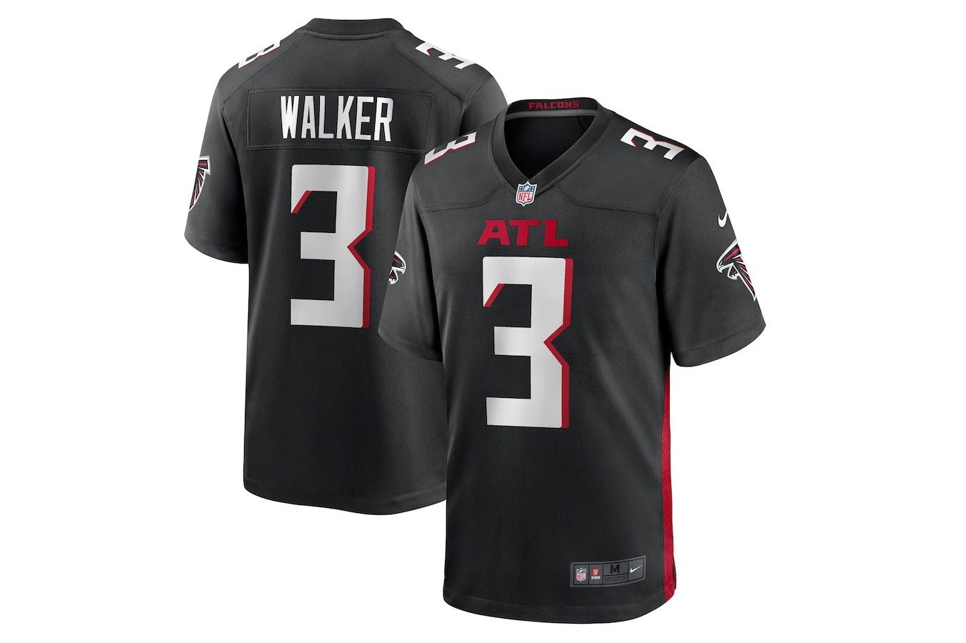 Men Atlanta Falcons #3 Mykal Walker Nike Black Game Player NFL Jersey